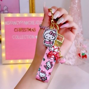 Hello Kitty Christmas mini wristlet keychain